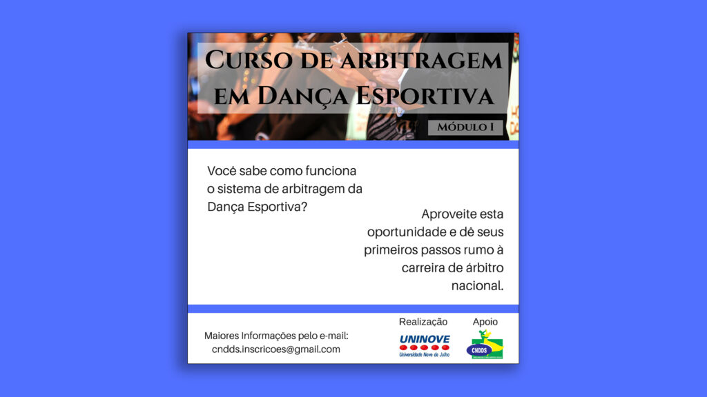 Curso de Arbitragem em Dança Esportiva 2017- Módulo I